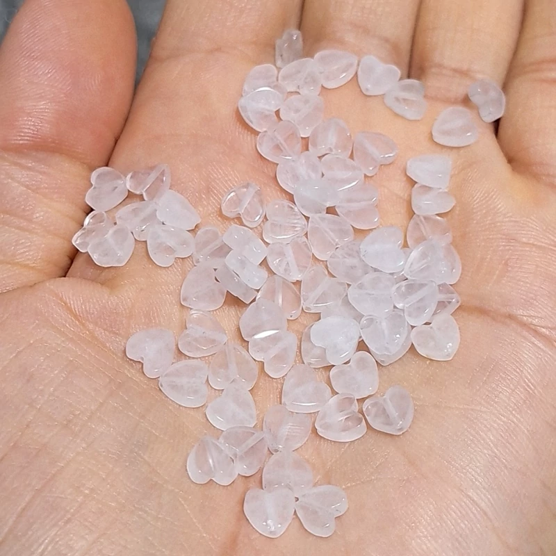 مهره رزکوارتز مهره رز کوارتز تراش قلب تخت سایز شش قیمت برای یک عدد مهره درج شده