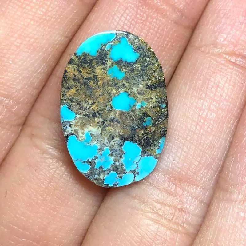 نگین فیروزه نیشابوری کاملا طبیعی بسیار فاخر محشر با طرح خاص و ویژه کد 243