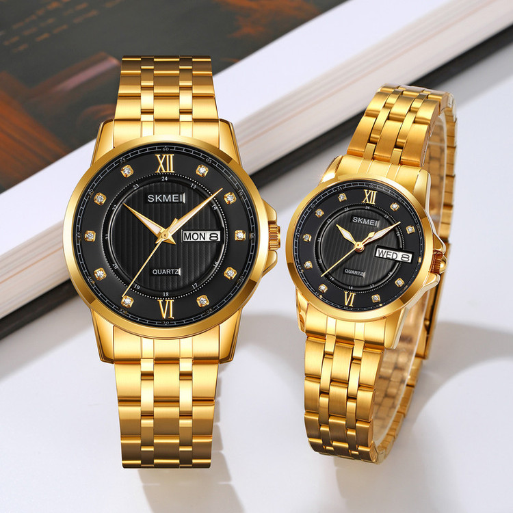 ست ساعت مچی عقربه ای زنانه ومردانه اسکمی مدل 2085-2084 GDBK