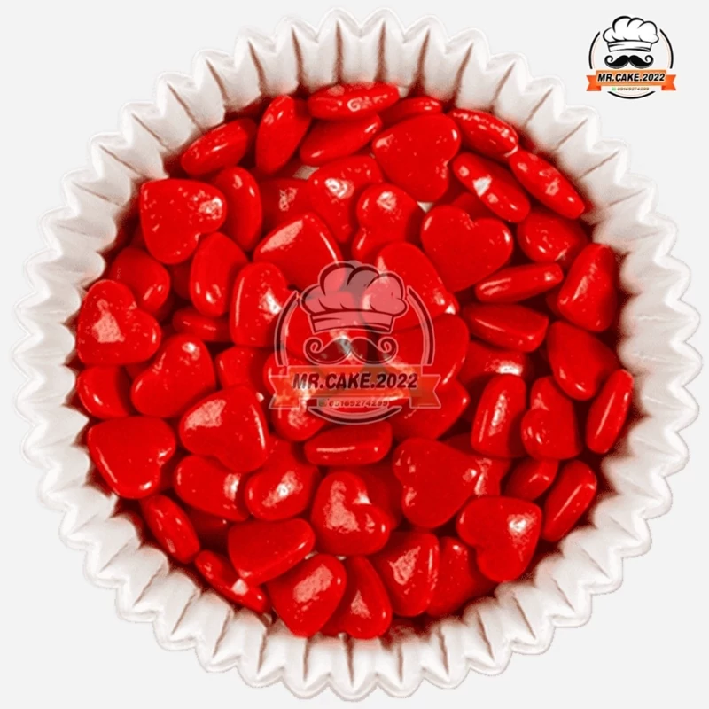 ترافل خوراکی تزئین کیک قلب قرمز 40 گرمی