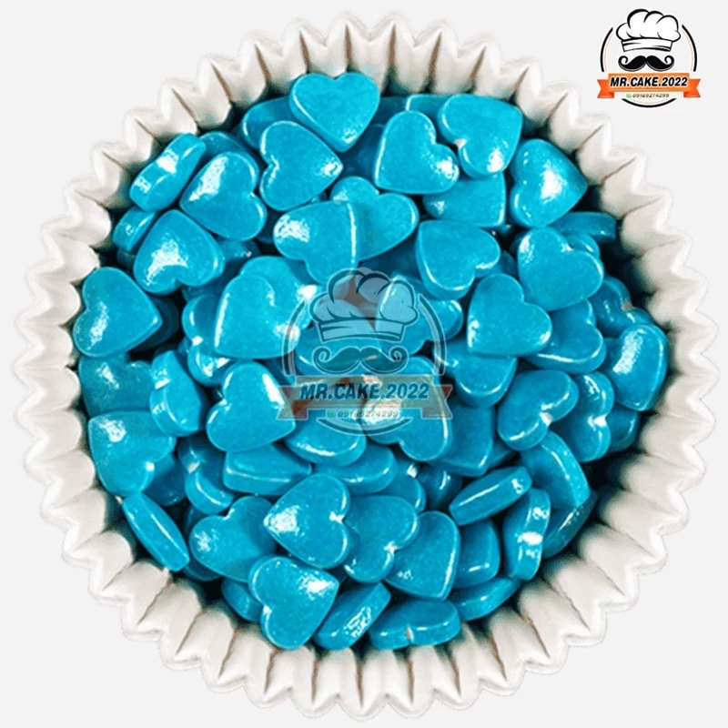 ترافل خوراکی تزئین کیک قلب آبی 40 گرمی
