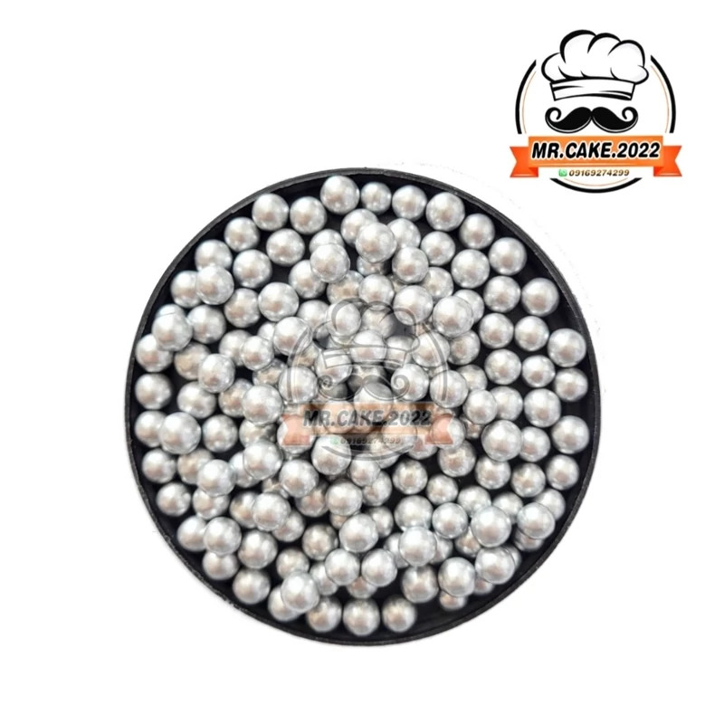 مروارید خوراکی نقره ای متالیک 40 گرمی