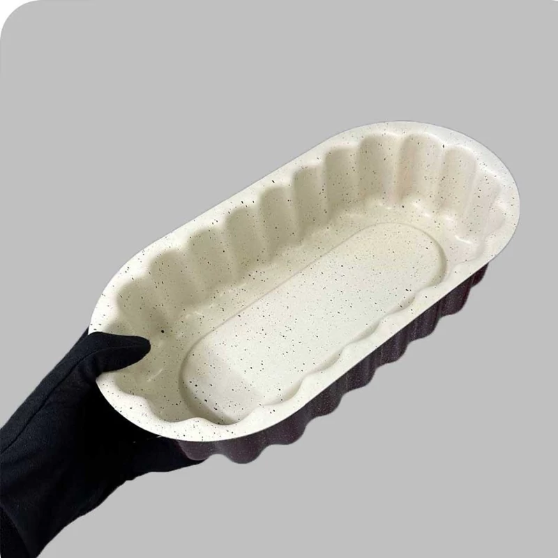 قالب کیک کته و ته چین مدل شارلوت بیضی کف برجسته گرانیتی