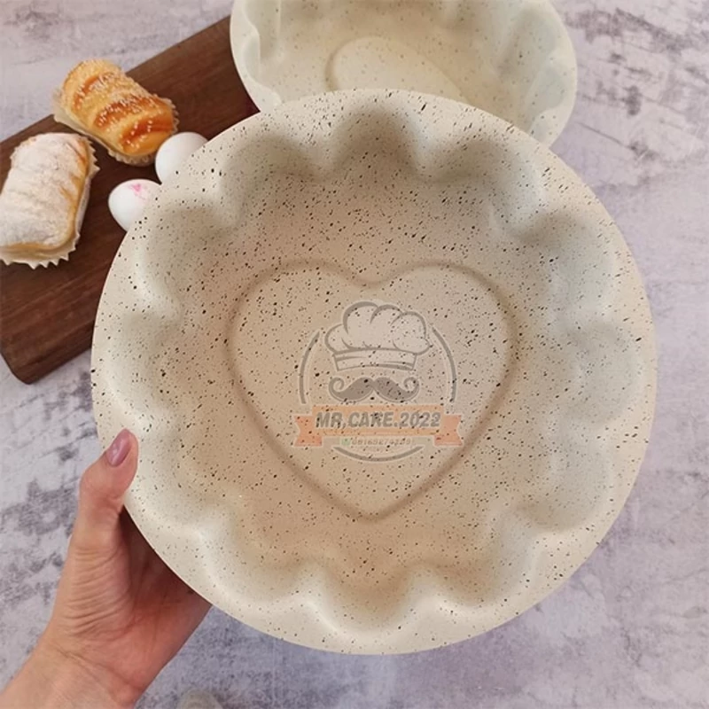 قالب کیک کته و ته چین شارلوت دایره کف برجسته قلبی گرانیتی