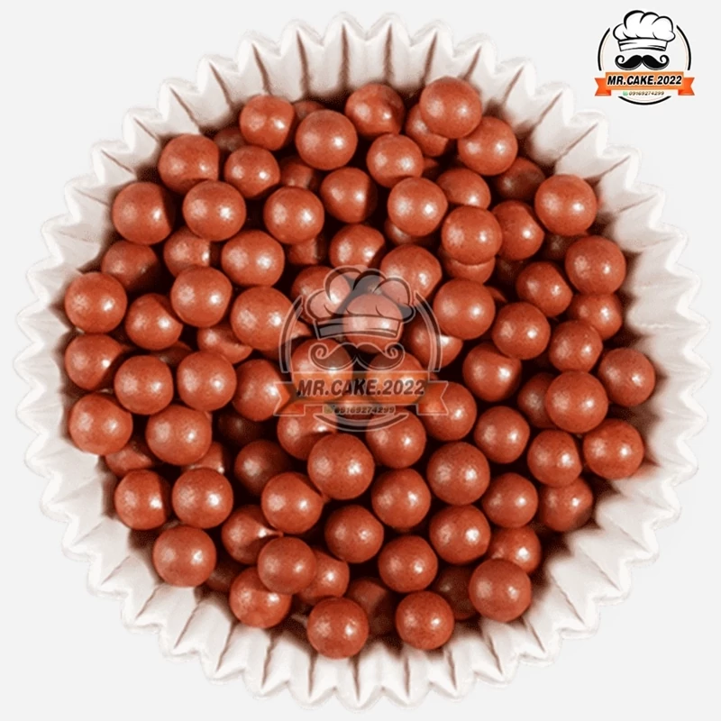 مروارید خوراکی تزئین کیک رنگ مسی 40 گرمی