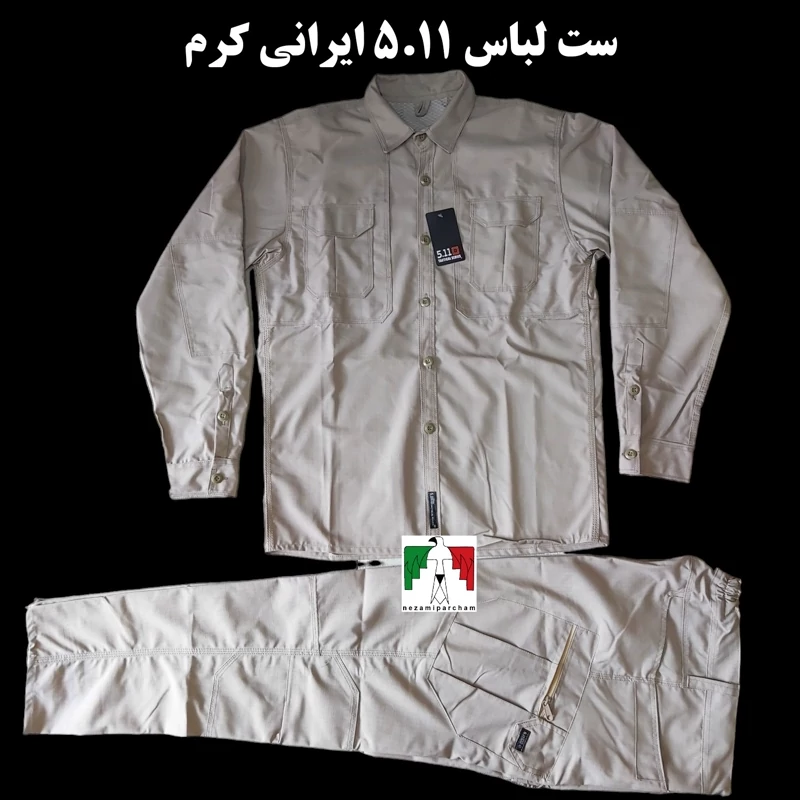 لباس تاکتیکال 5.11 کرم روشن تولیدی لباس 511 طرح نظامی مردانه کوهنوردی بلوز و شلوار تاکتیکال کتان ست لباس تاکتیکال 511