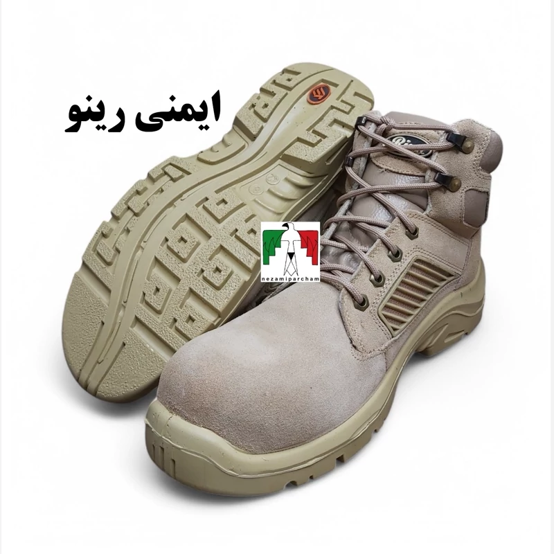 کفش ایمنی رینو ارک چرم اعلا تبریز طبی سبک محکم مقاوم پوتین ایمنی رینو کفش ارک مدل رینو کرم کامپوزیت کفش کار نیم پوتین