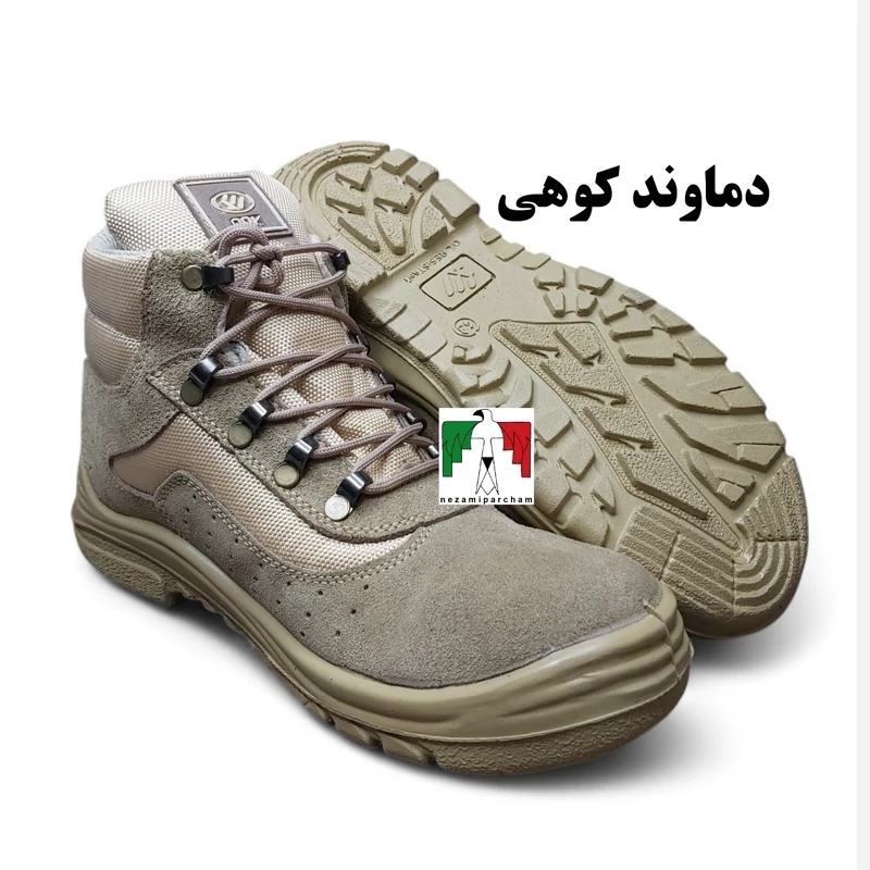 کفش کوهنوردی دماوند کوهی ارک خاکی چرم اعلا تبریز طبی سبک محکم مقاوم نیم پوتین کوهنوردی ارک دماوند کفش ارک نیم بوت دماوند