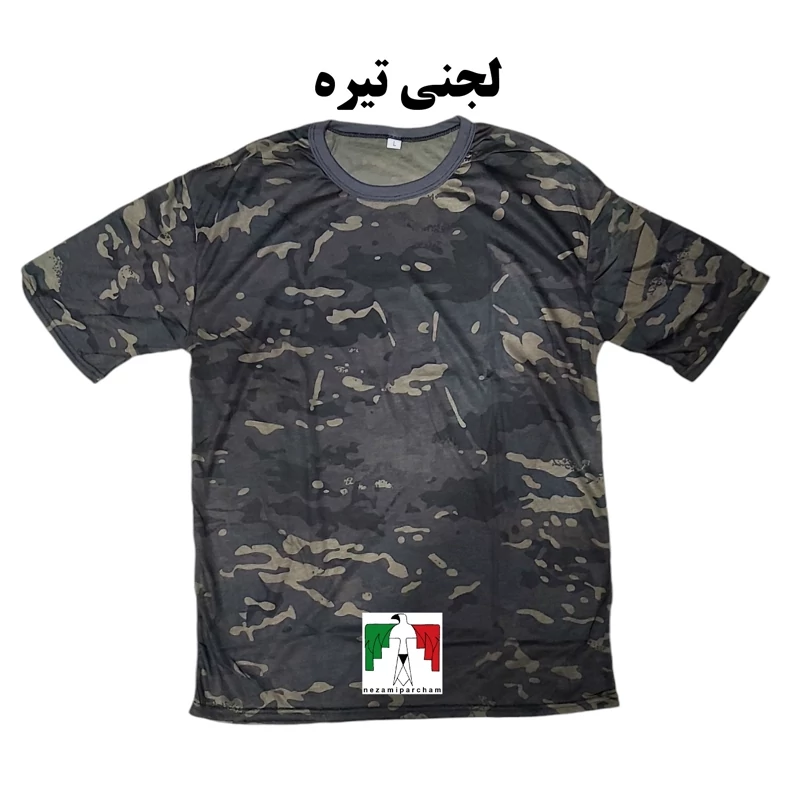 تیشرت استتار لجنی تیره نازک خنک تی شرت مردانه پلنگی تیشرت کوهنوردی طبیعت گردی آستین کوتاه چریکی
