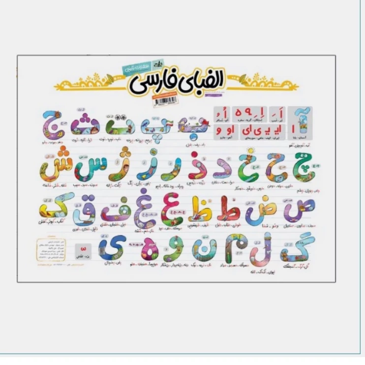 پوستر آموزشی انتشارات نارنجی طرح حروف الفبای فارسی مدل a3 انتشارات نارنجی