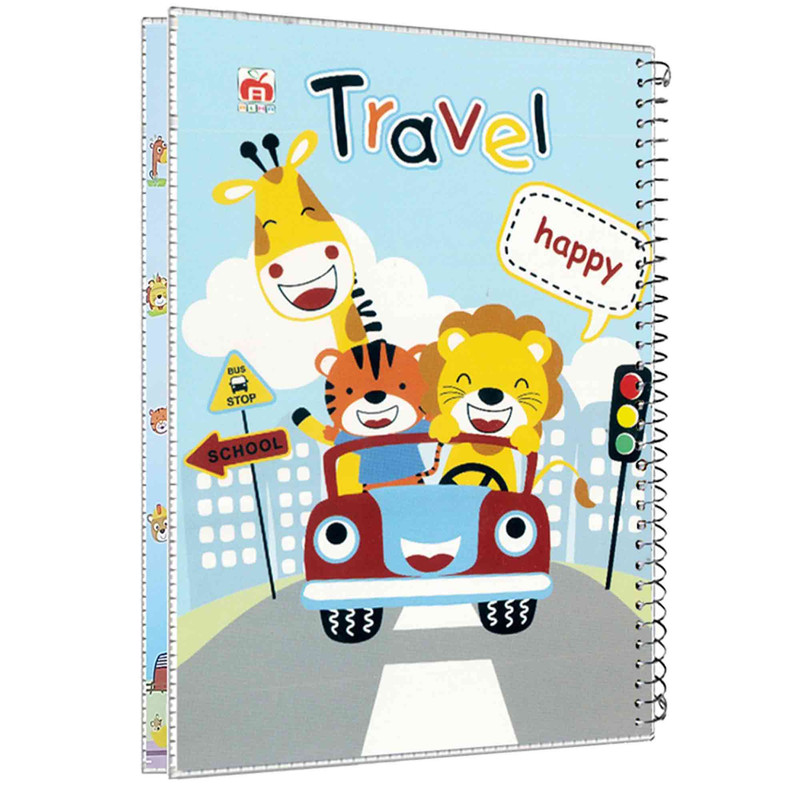 دفتر مشق 100 برگ آلما طرح TRAVEL مدل طلقی کد 7120
