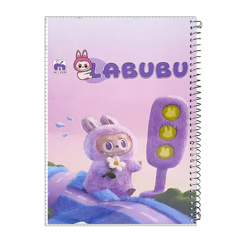 دفتر مشق 80 برگ آلما مدل لبوبو طرح FLOWER کد 7826