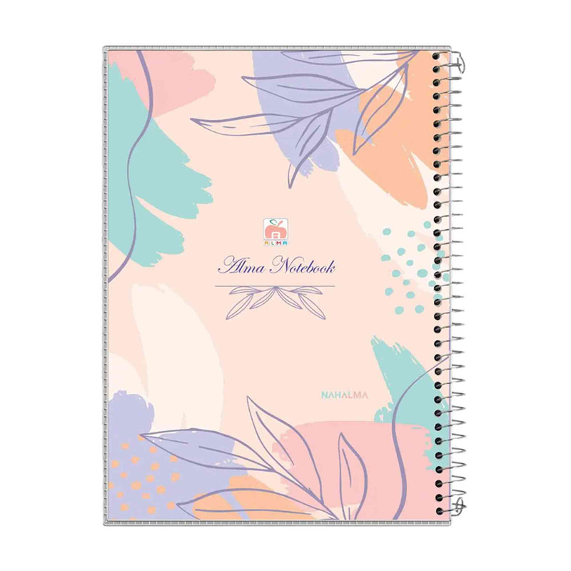 دفتر مشق 60 برگ آلما طرح PASTEL COLORS مدل طلقی کد 7616