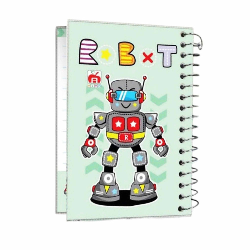 دفترچه یادداشت 100 برگ آلما مدل حاشیه دار طرح ROBOT کد 7349