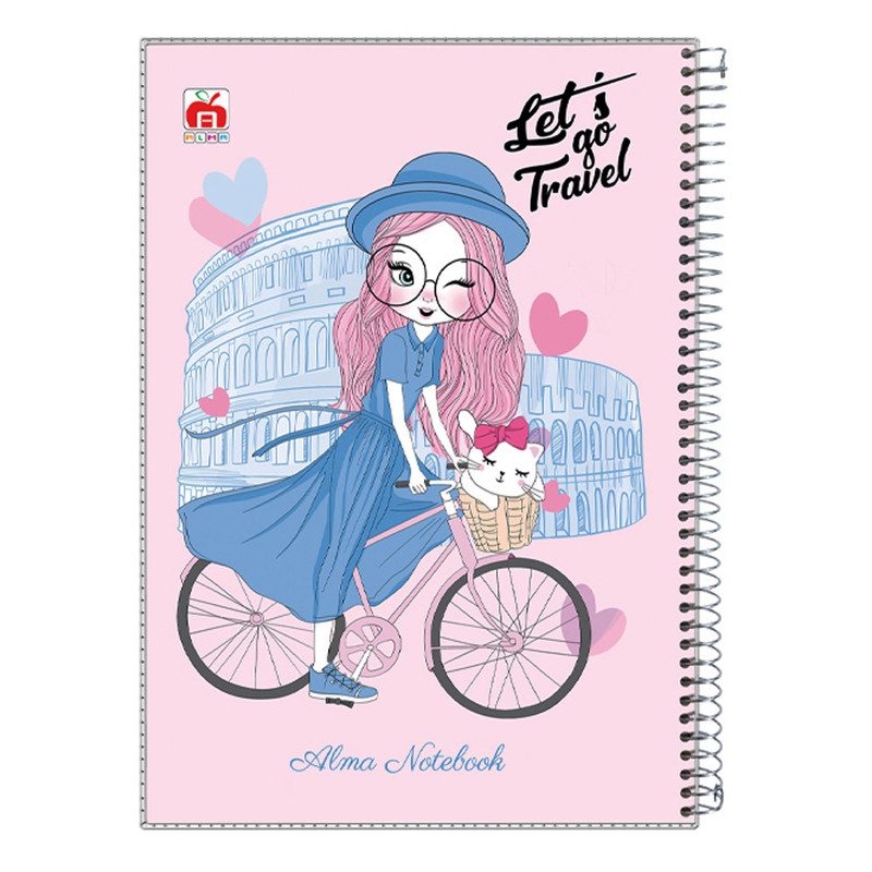 دفتر 40 برگ آلما طرح BIKE مدل کارتونی طلقی کد 7483