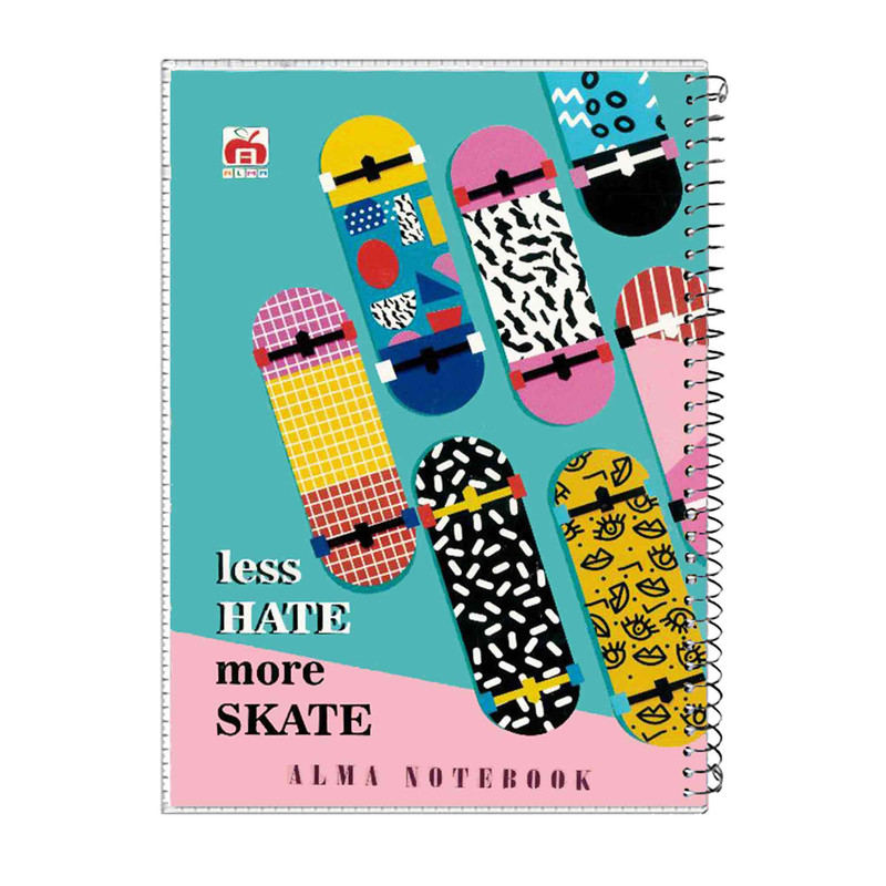 دفتر مشق 60 برگ آلما طرح SKATE مدل طلقی کد 7612