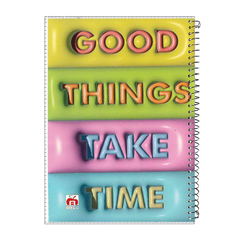 دفتر مشق 60 برگ آلما طرح GOOD THINGS مدل طلقی کد 7612