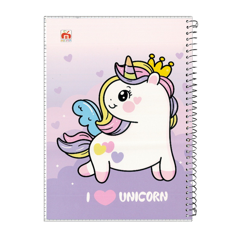 دفتر مشق 60 برگ آلما طرح UNICORN مدل طلقی کد 7617