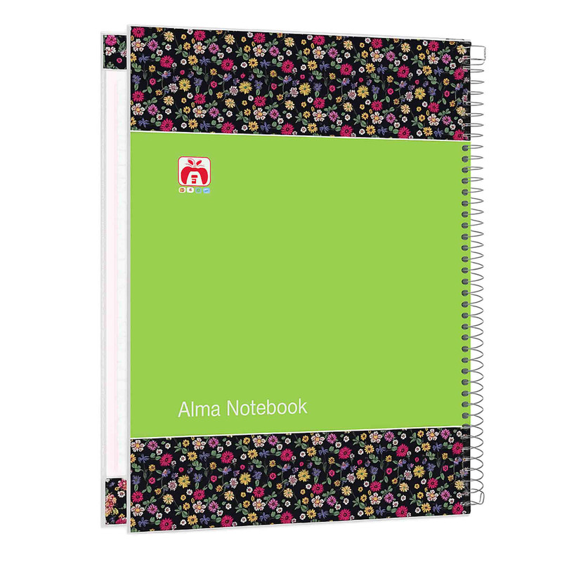 دفتر مشق 60 برگ آلما طرح FLOWER مدل طلقی کد 7696