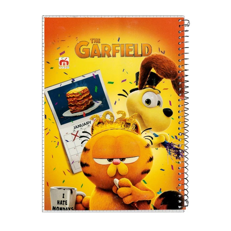 دفتر مشق 100 برگ آلما طرح GARFIELD مدل طلقی کد 7113