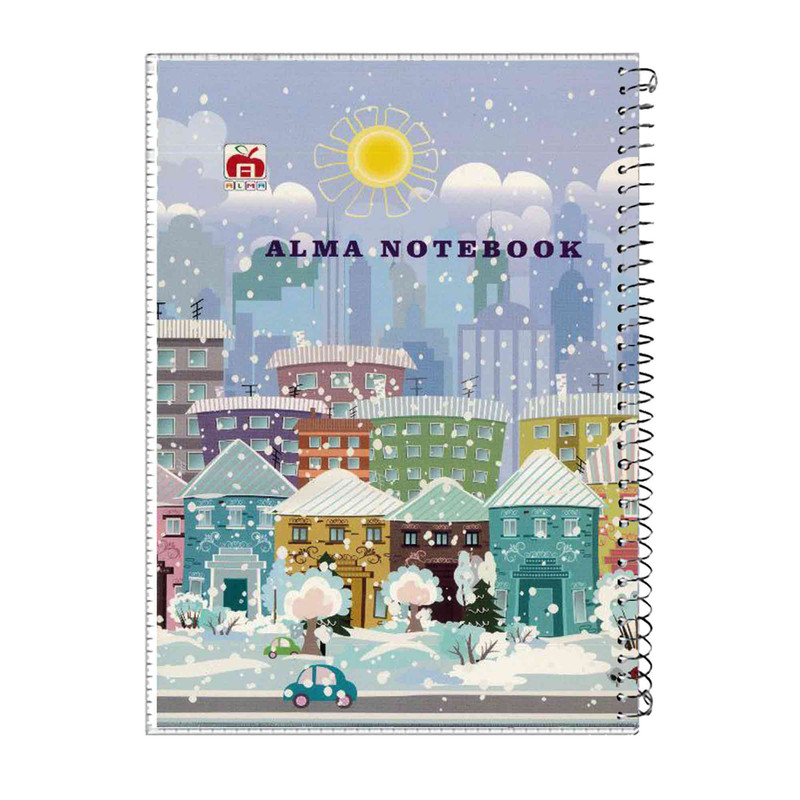دفتر مشق 60 برگ آلما طرح SNOW مدل طلقی کد 7612