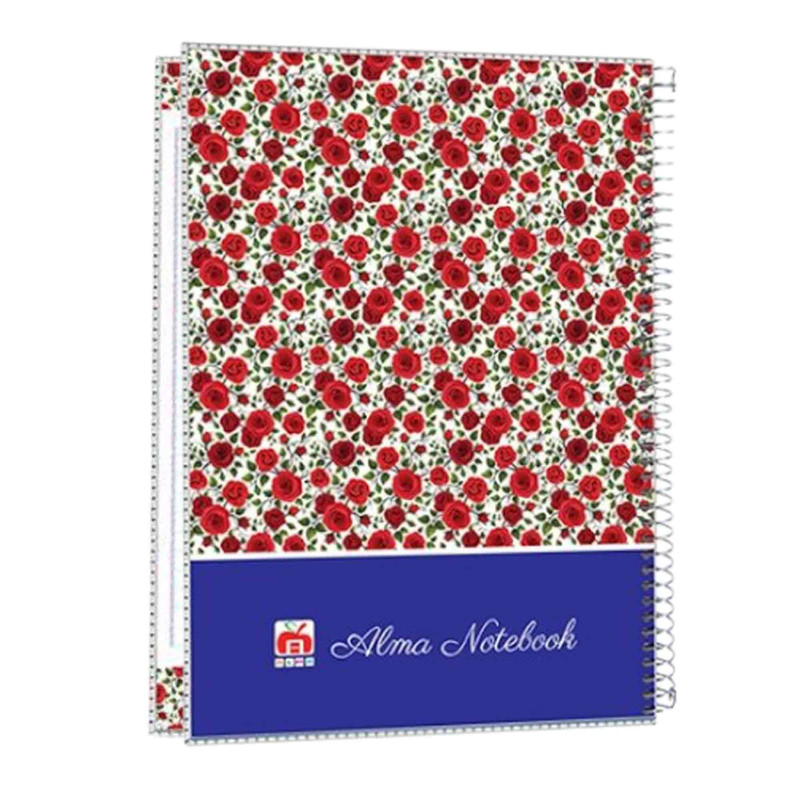 دفتر مشق 40 برگ آلما طرح FLOWER مدل طلقی کد 7496
