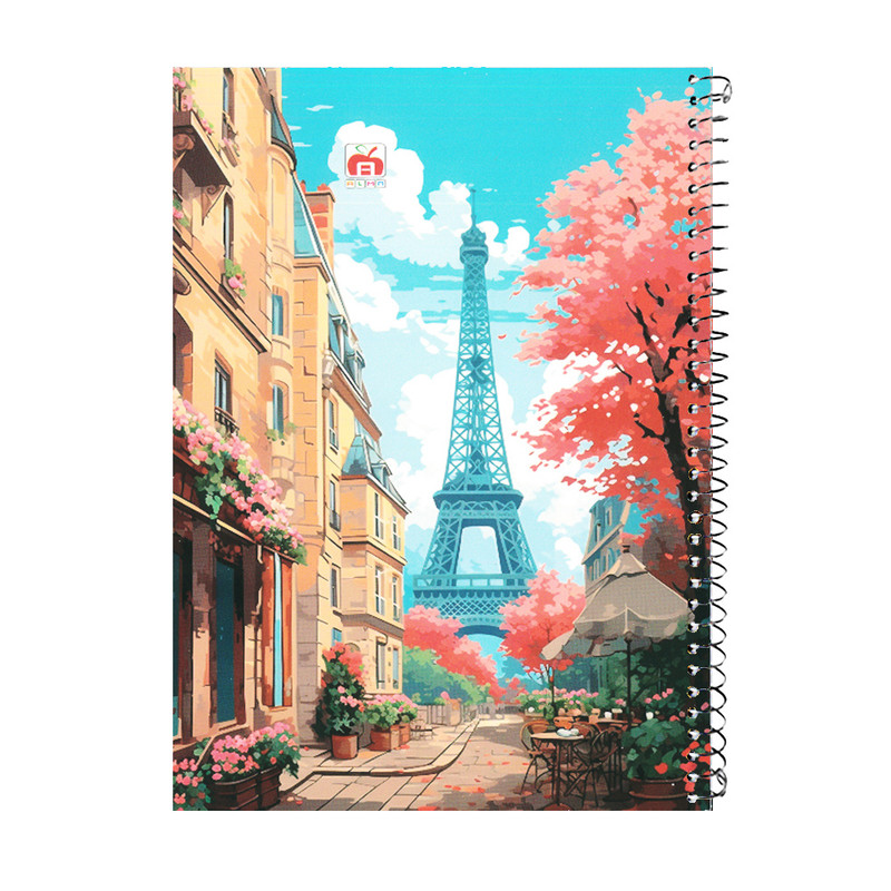 دفتر مشق 100 برگ آلما طرح EIFFEL مدل مقوایی کد 7190