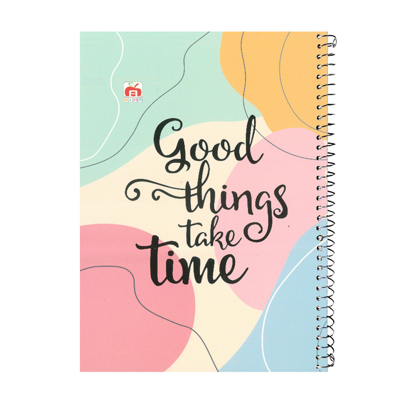 دفتر مشق 80 برگ آلما طرح GOOD THINGS مدل مقوایی کد 7890