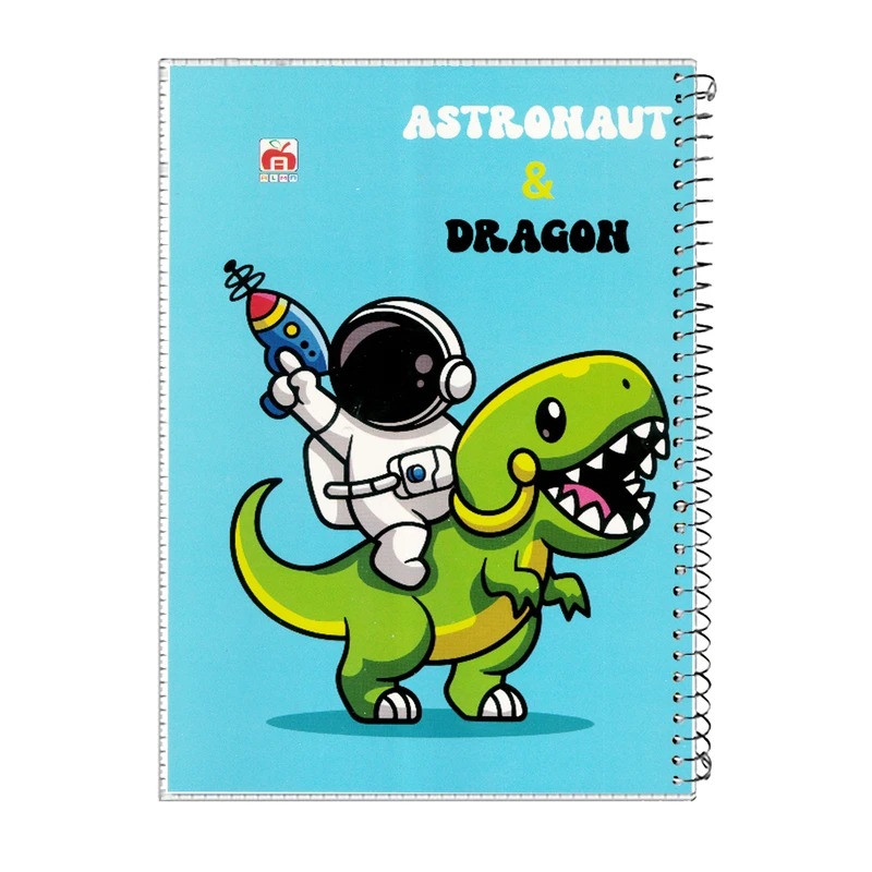 دفتر مشق 60 برگ آلما طرح ASTRONAUT مدل طلقی کد 7613