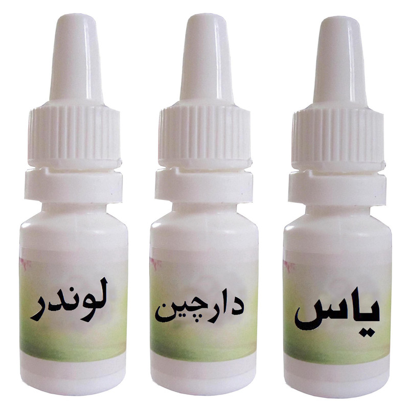 اسانس شمع مدل لوندر و دارچین و یاس حجم 10 میلی گرم بسته 3 عددی
