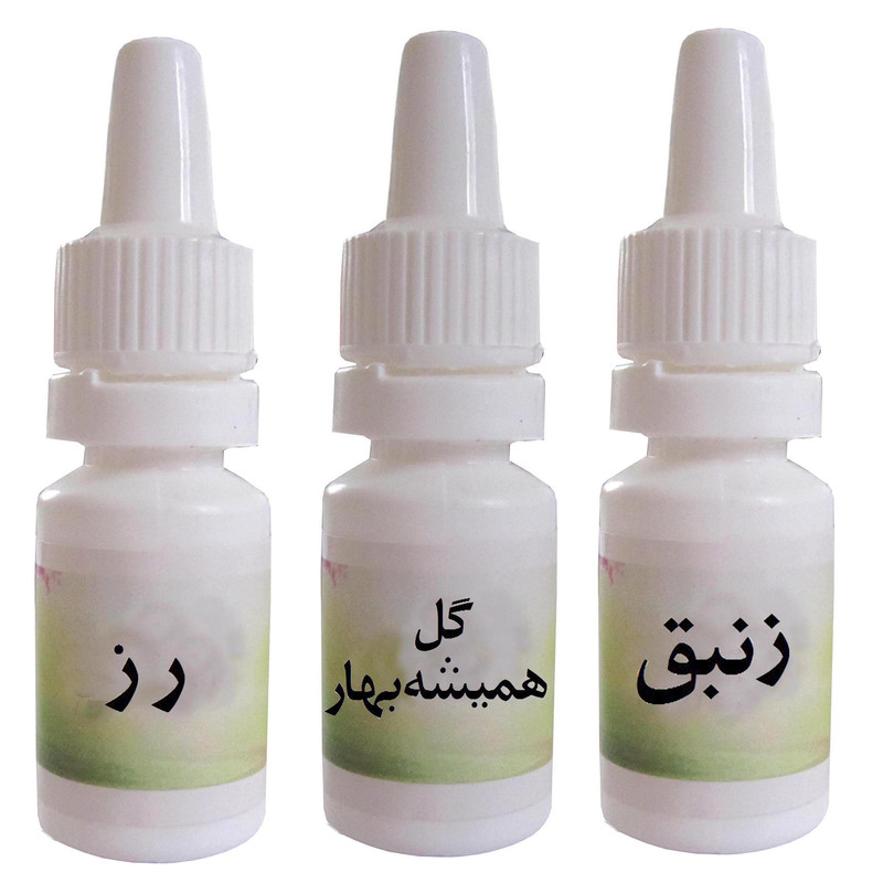 اسانس شمع مدل گل همیشه بهار و رز و زنبق حجم 10 میلی لیتر بسته 3 عددی