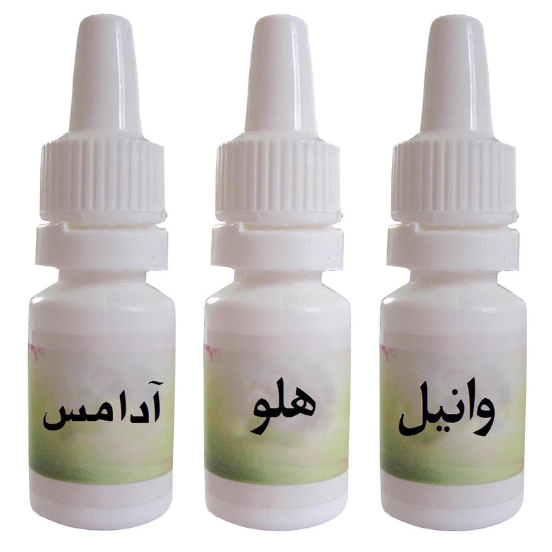 اسانس شمع مدل وانیل و هلو و آدامس حجم 10 میلی لیتر بسته 3 عددی