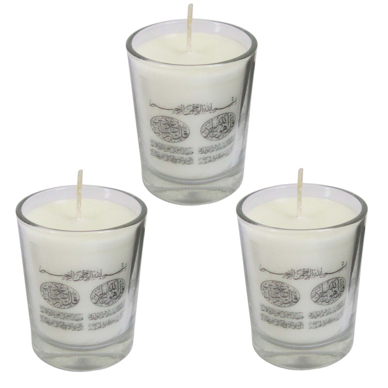 شمع لیوانی مدل سیب مجموعه 3 عددی