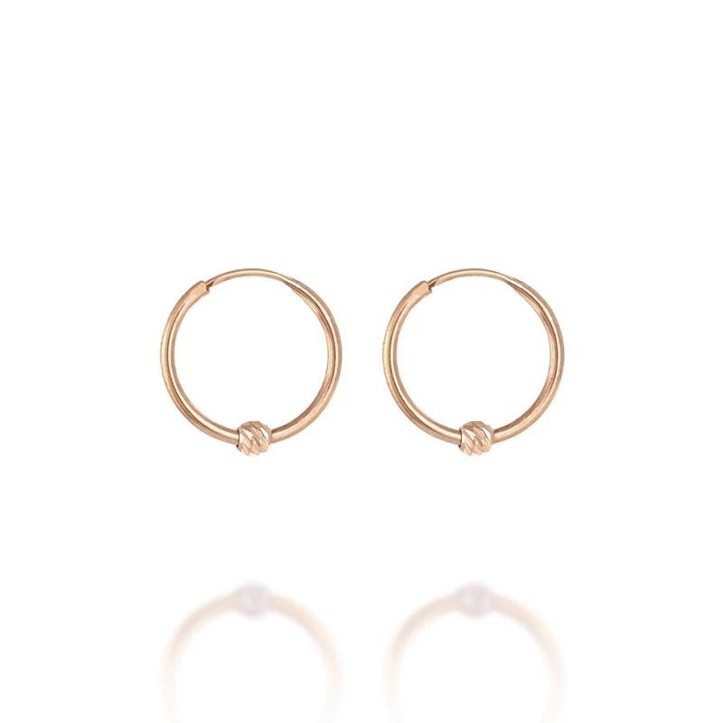 گوشواره طلا 18عیار حلقه ای البرناردو تک گوی