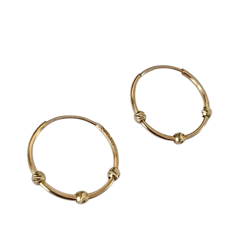 گوشواره طلا 18عیار حلقه ای البرناردو سه گوی