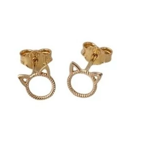 گوشواره طلا 18عیار میخی پیشی گربه