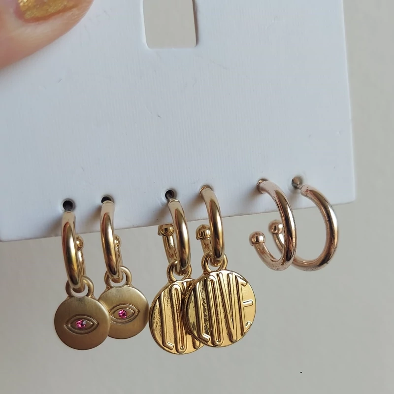 پک گوشواره 3جفتی طرح چشم وار اتی با لیبل اصالت کالا