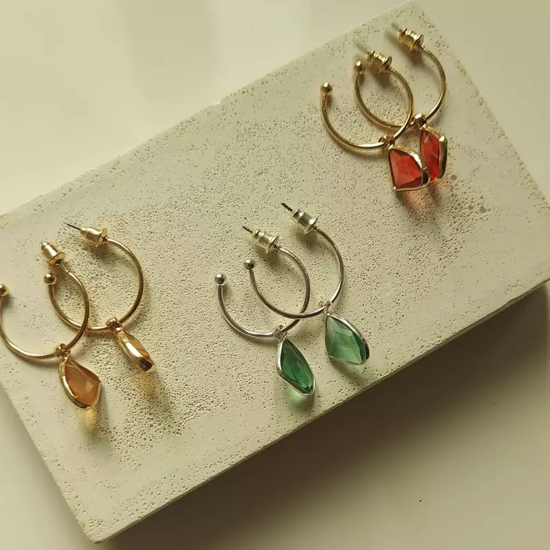گوشواره کریستال رنگی