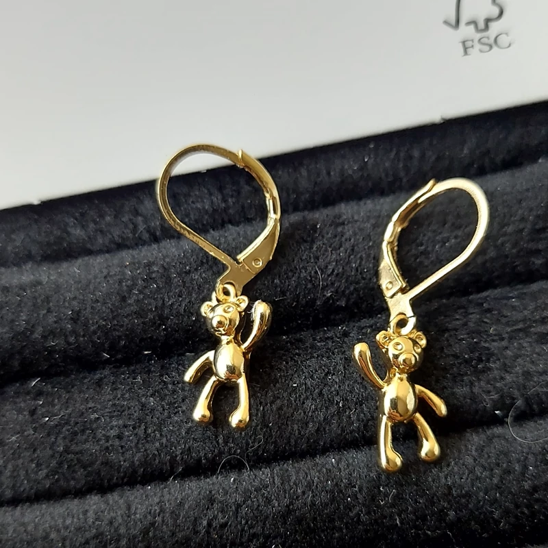 گوشواره خرس تدی روکش طلا