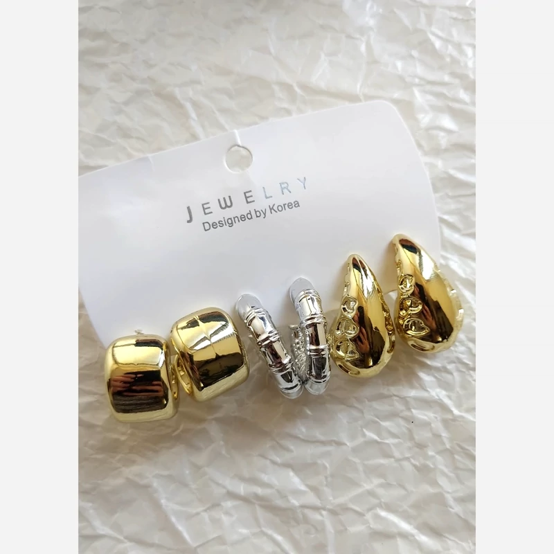 گوشواره قطره پک گوشواره 3جفتی