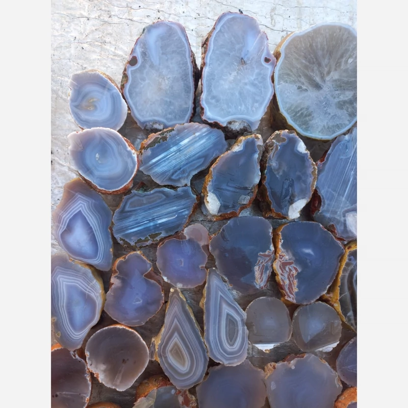 انواع عقیق و ژئود برش خورده جفت