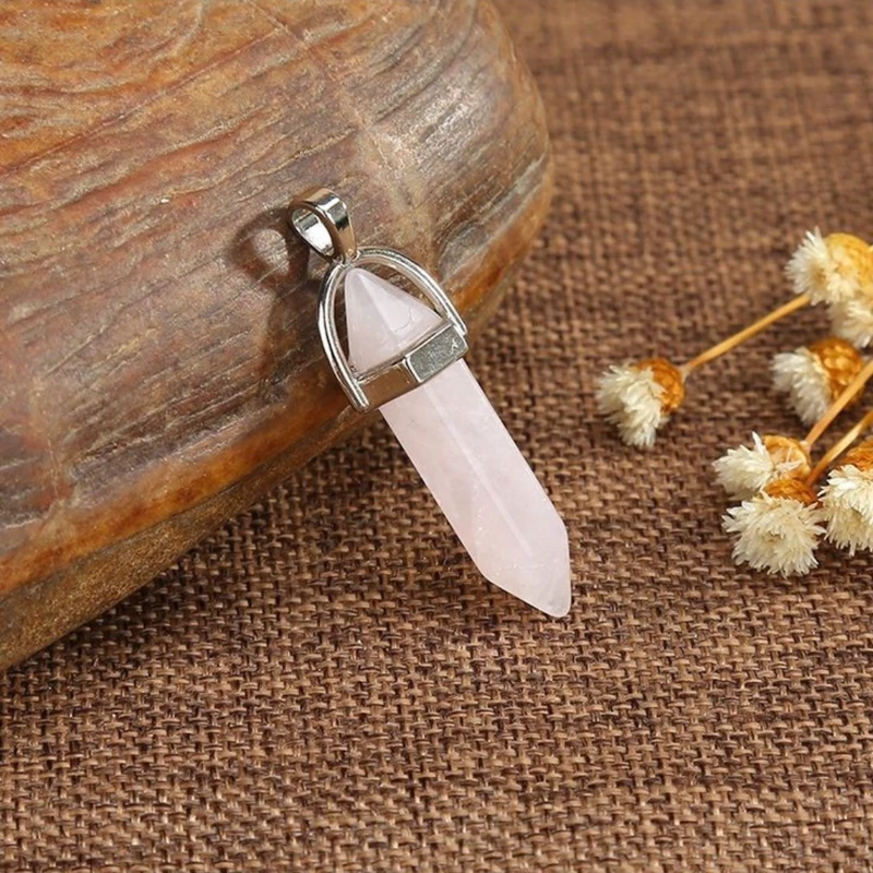 گردن آویز رزکوارتز طبیعی بسیار زیبا مدل گلکسی (بدون زنجیر) قابل سفارش زنجیر و بند