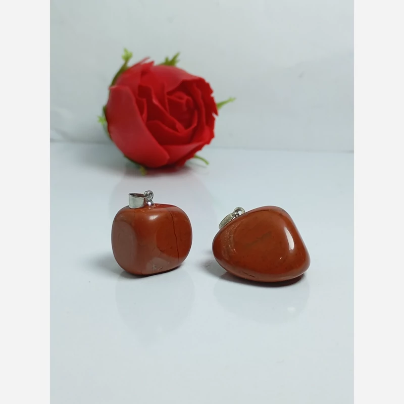 گردنبند سنگ جاسپر سرخ طبیعی بسیار زیبا
