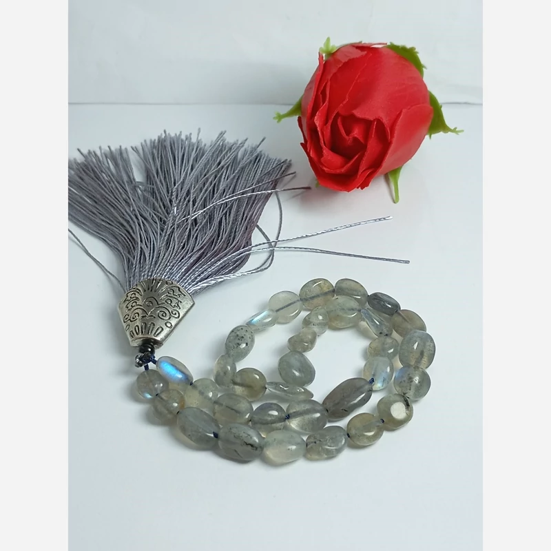 تسبیح زیبای سنگ لابرادوریت خوشرنگ