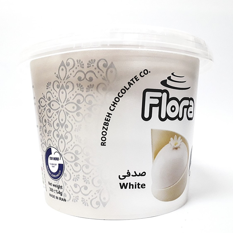 ژله تزیین کیک و شیرینی سفید صدفی فلورا - 300 گرم