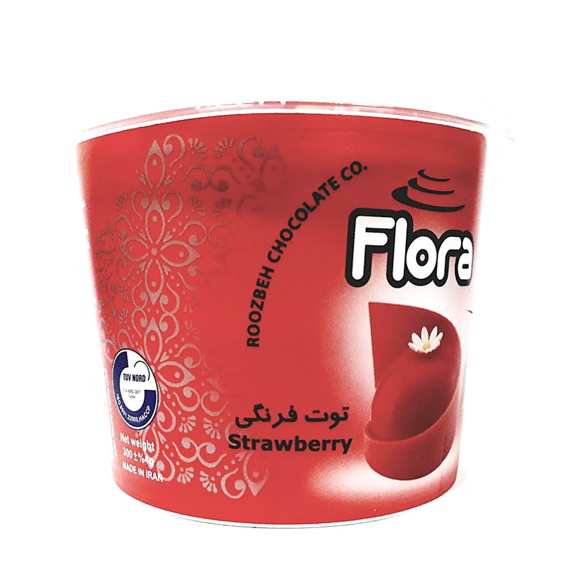 ژله تزیین کیک و شیرینی با طعم توت فرنگی فلورا - 300 گرم