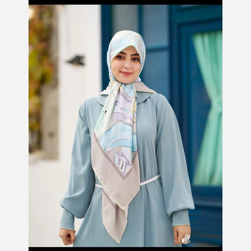پیراهن عربی مدل هما رنگ  آبی