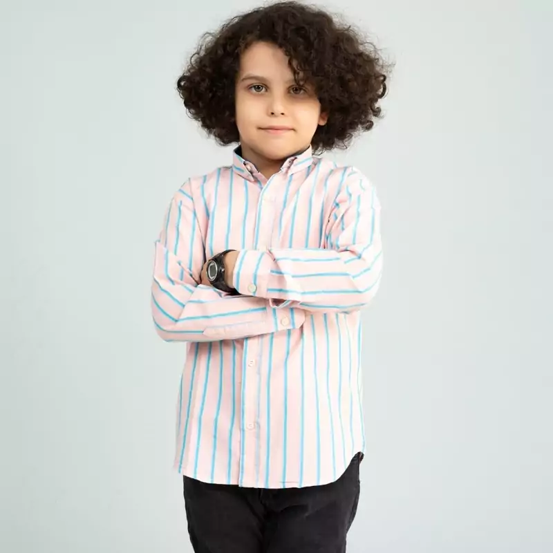 پیراهن پسرانه اسپرت یقه انگلیسی کدpb12007
