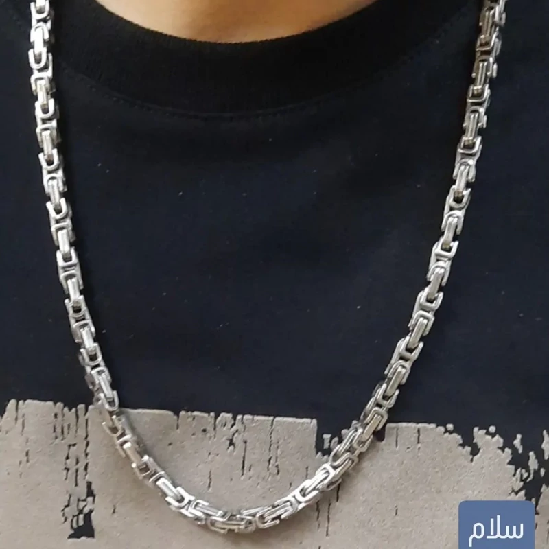 زنجیر مردانه بیزانس ضخیم و درشت با جنس استیل اصل