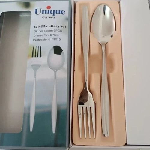 ست قاشق و چنگال استیل یونیک ماینز آهنربا نگیر 6 عدد قاشق و 6 عدد چنگال